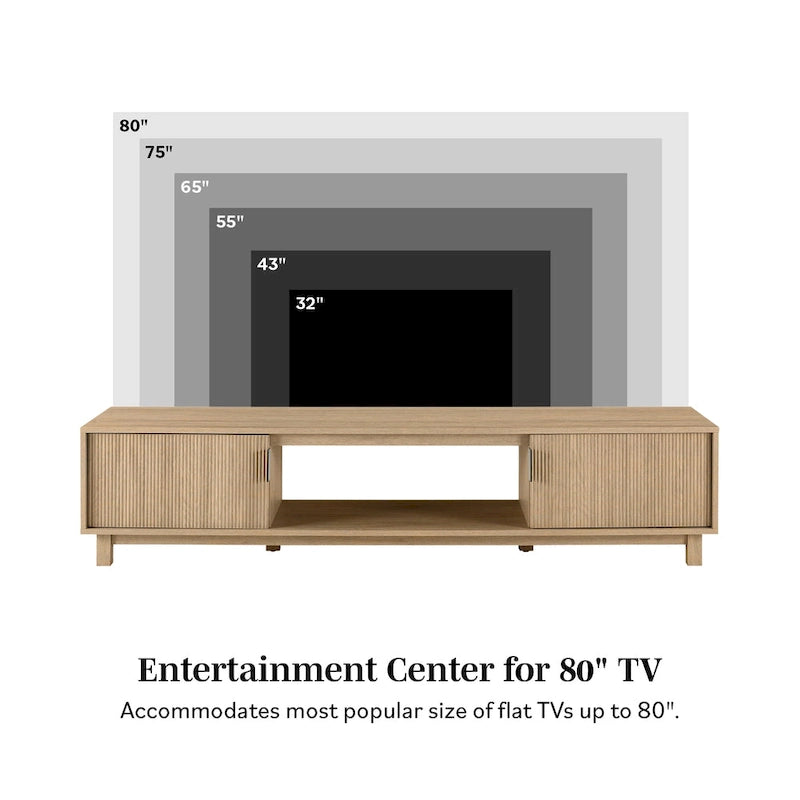 Meuble TV cannelé de 70 pouces