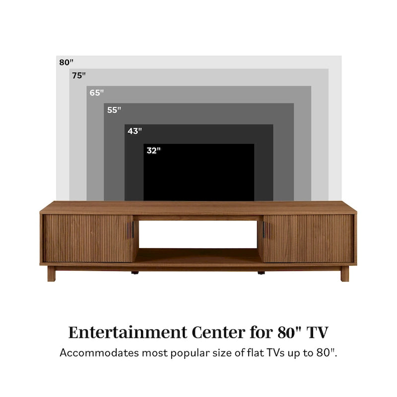 Meuble TV cannelé de 70 pouces