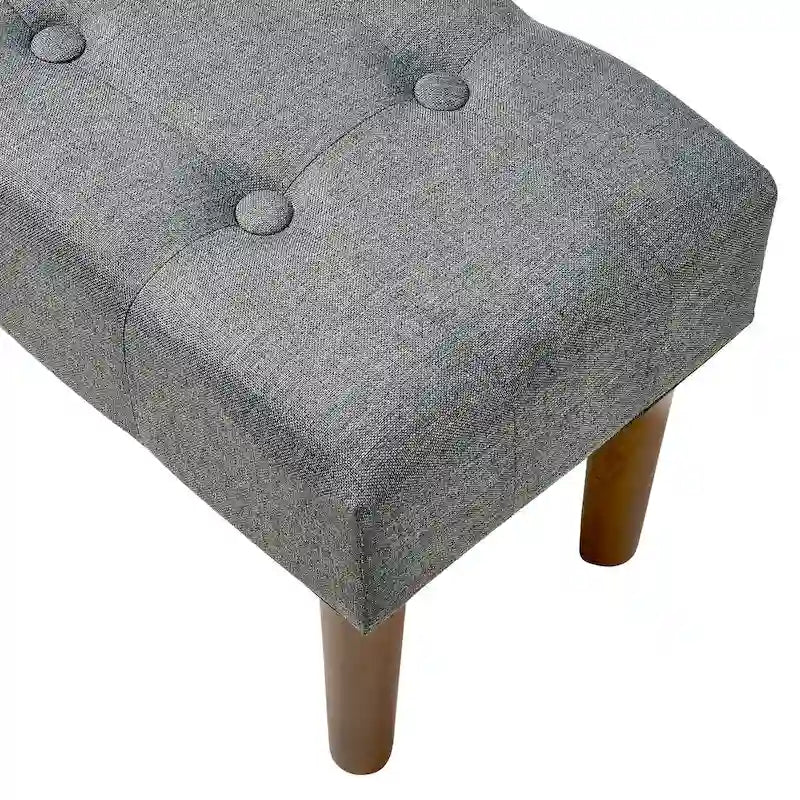 Lot de 2 petits repose-pieds ottoman, repose-pieds ottoman en lin avec pieds, repose-pieds rembourré rectangulaire