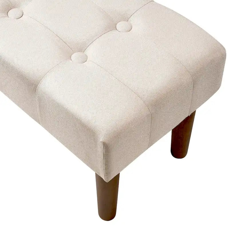 Lot de 2 petits repose-pieds ottoman, repose-pieds ottoman en lin avec pieds, repose-pieds rembourré rectangulaire
