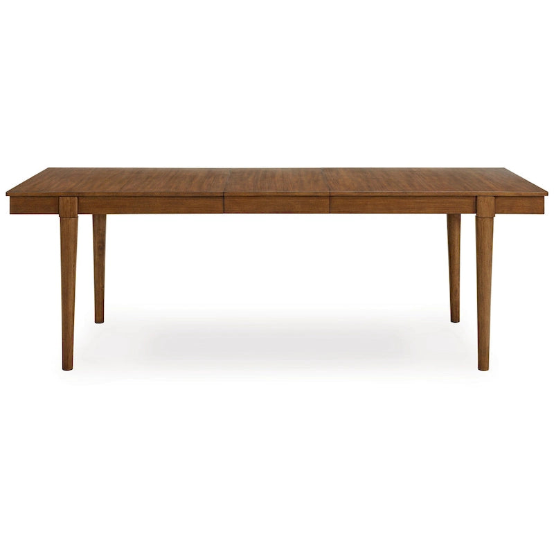 Table de salle à manger, pieds fuselés, extensible 188-234 cm en bois dur marron