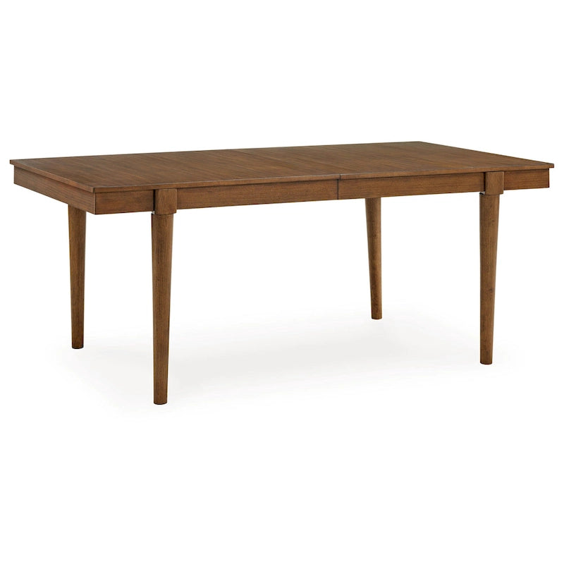 Table de salle à manger, pieds fuselés, extensible 188-234 cm en bois dur marron