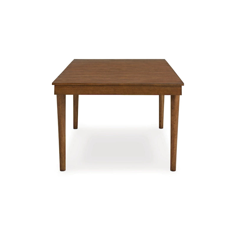 Table de salle à manger, pieds fuselés, extensible 188-234 cm en bois dur marron