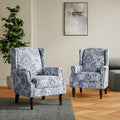 Ensemble de 2 fauteuils d'appoint rembourrés à motifs pour salon
