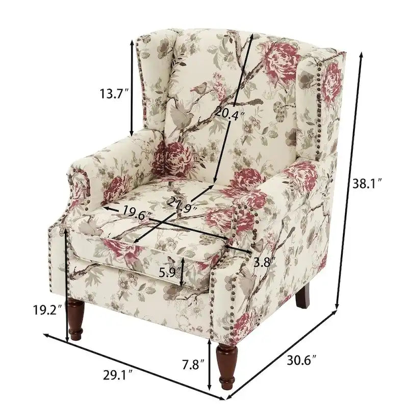 Ensemble de 2 fauteuils d'appoint rembourrés à motifs pour salon