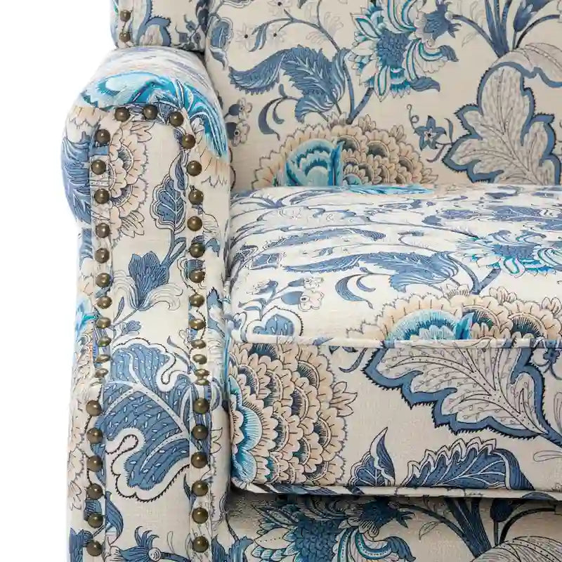 Ensemble de 2 fauteuils d'appoint rembourrés à motifs pour salon