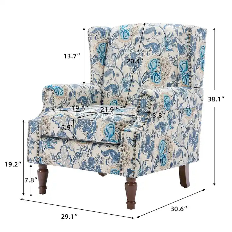 Ensemble de 2 fauteuils d'appoint rembourrés à motifs pour salon