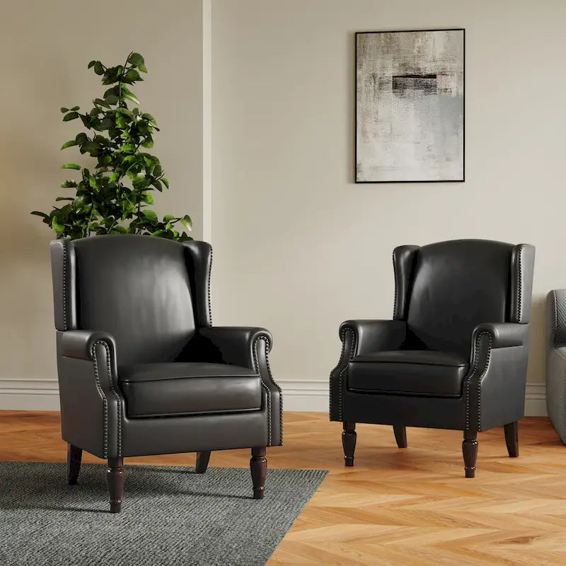 Ensemble de 2 fauteuils d'appoint rembourrés à motifs pour salon