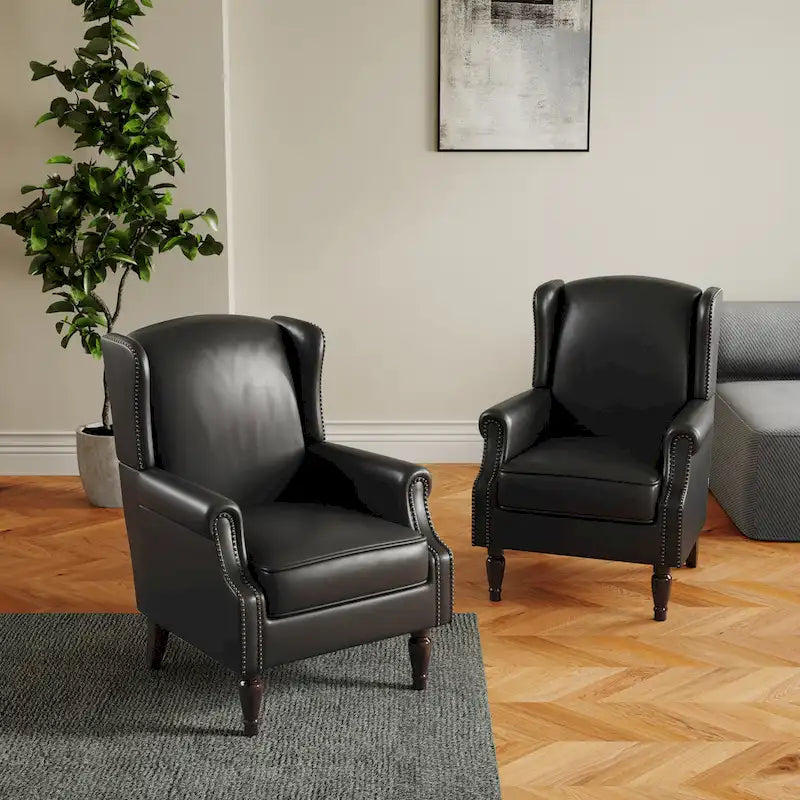 Ensemble de 2 fauteuils d'appoint rembourrés à motifs pour salon