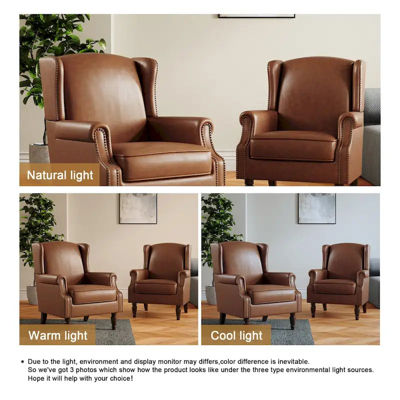 Ensemble de 2 fauteuils d'appoint rembourrés à motifs pour salon