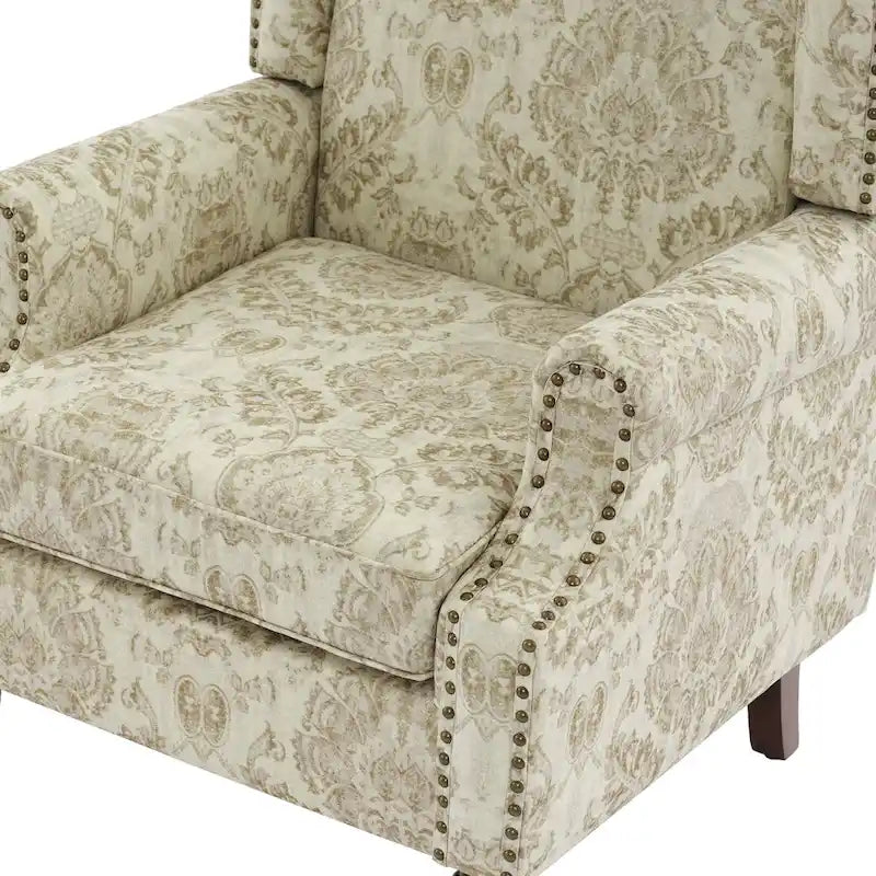 Ensemble de 2 fauteuils d'appoint rembourrés à motifs pour salon