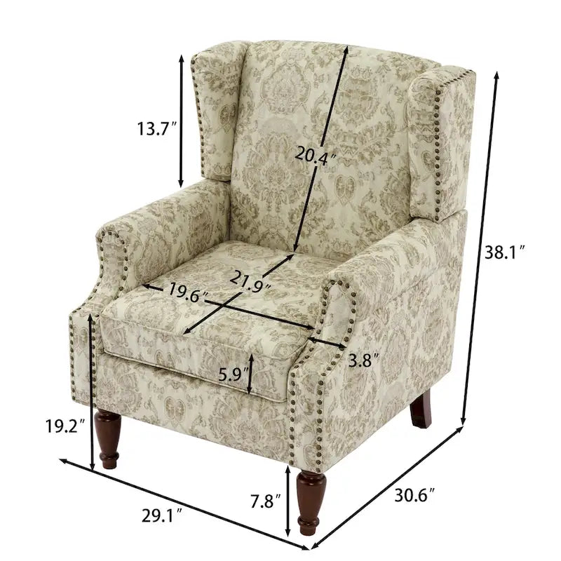 Ensemble de 2 fauteuils d'appoint rembourrés à motifs pour salon
