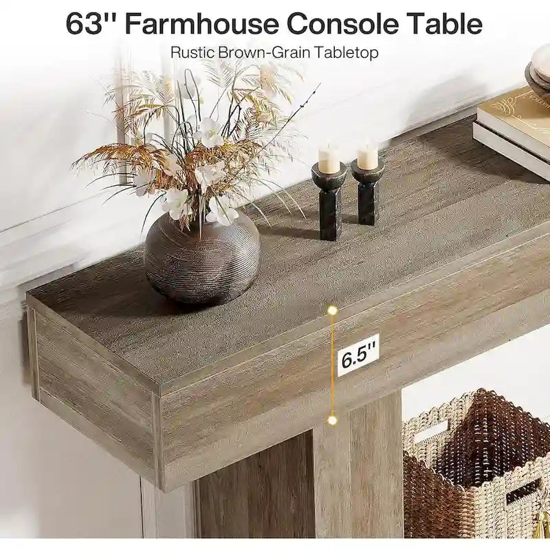 Table d'entrée de ferme à 2 niveaux pour salon, couloir, foyer
