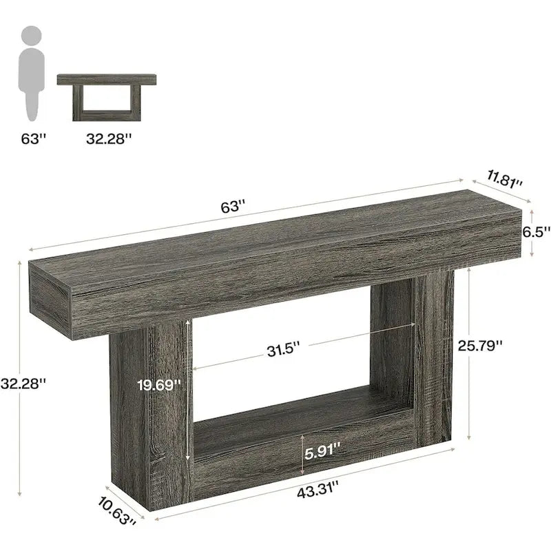 Table d'entrée de ferme à 2 niveaux pour salon, couloir, foyer