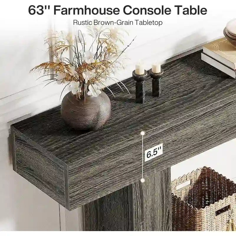 Table d'entrée de ferme à 2 niveaux pour salon, couloir, foyer
