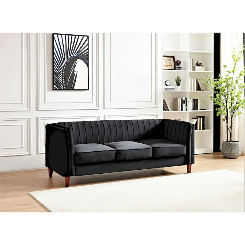 Canapé Design Carré Capitonnage Linéaire