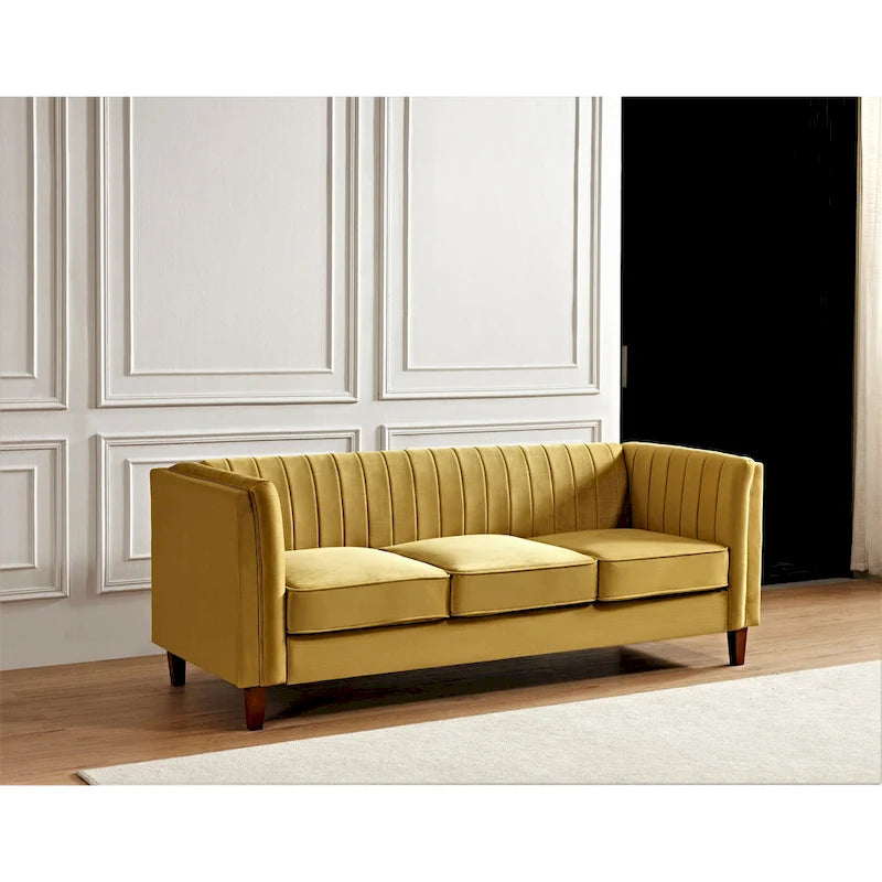 Canapé Design Carré Capitonnage Linéaire