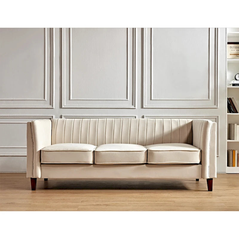 Canapé Design Carré Capitonnage Linéaire