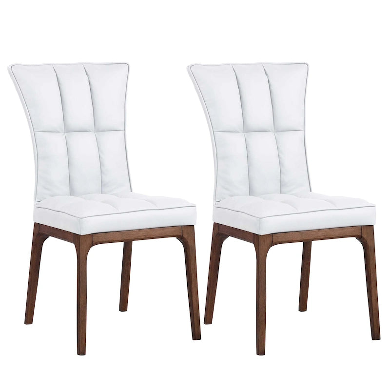 Chaise d'appoint capitonnée moderne avec cadre en bois massif, lot de 2