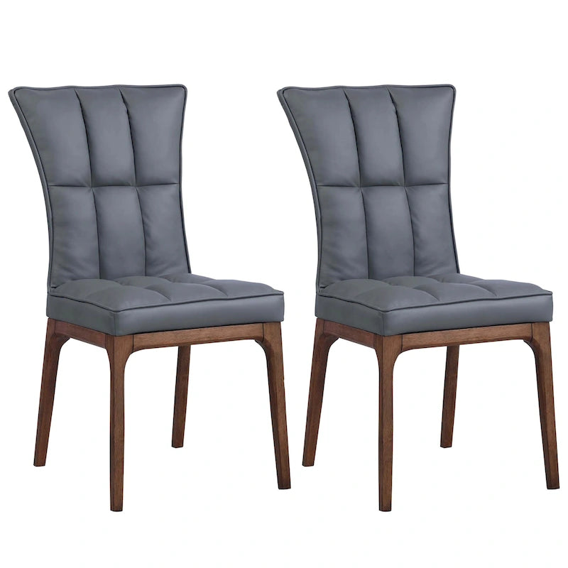 Chaise d'appoint capitonnée moderne avec cadre en bois massif, lot de 2