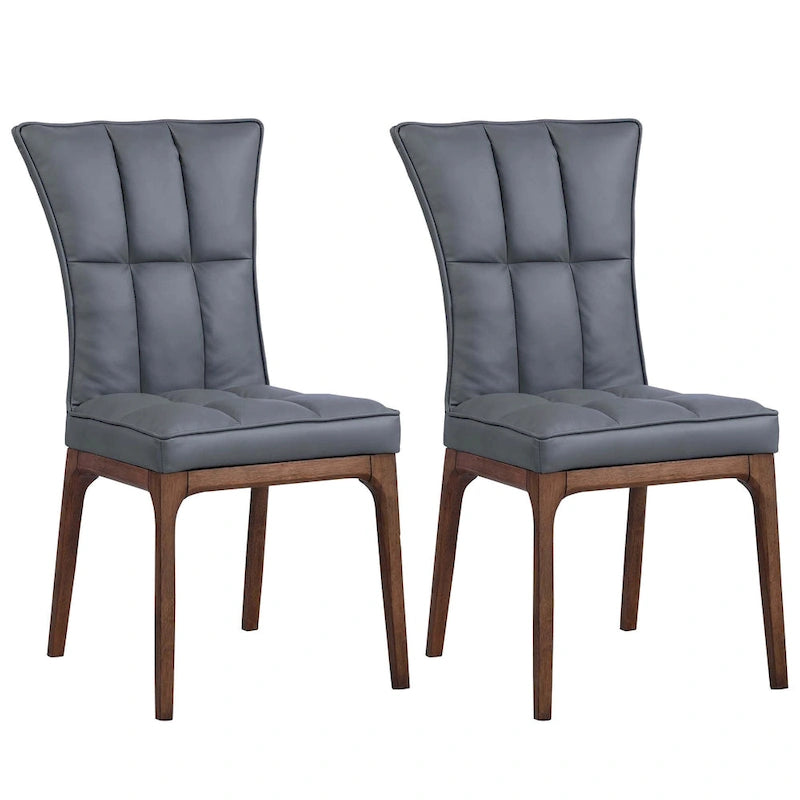 Chaise d'appoint capitonnée moderne avec cadre en bois massif, lot de 2