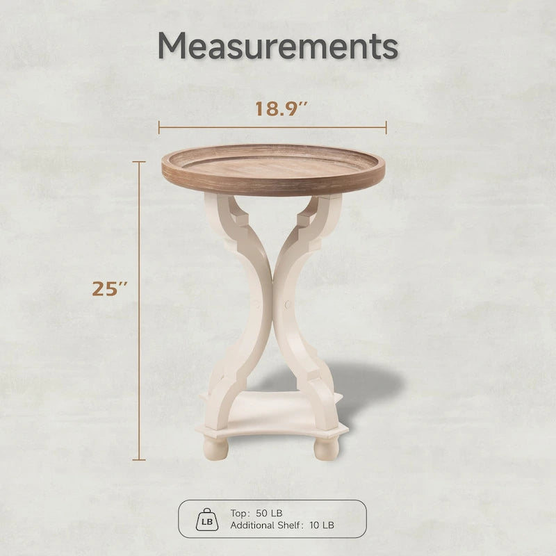 Table d'appoint rustique style cottagecore