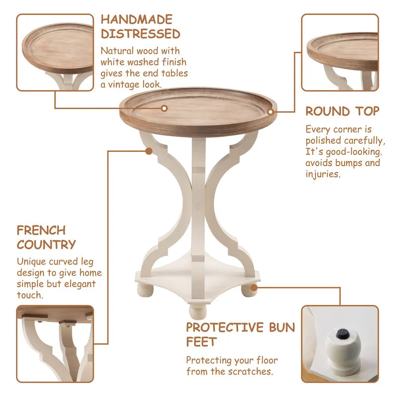 Table d'appoint rustique style cottagecore
