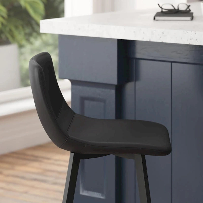 Lot de 2 tabourets de comptoir en métal rembourrés sans accoudoirs