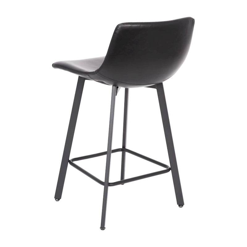 Lot de 2 tabourets de comptoir en métal rembourrés sans accoudoirs
