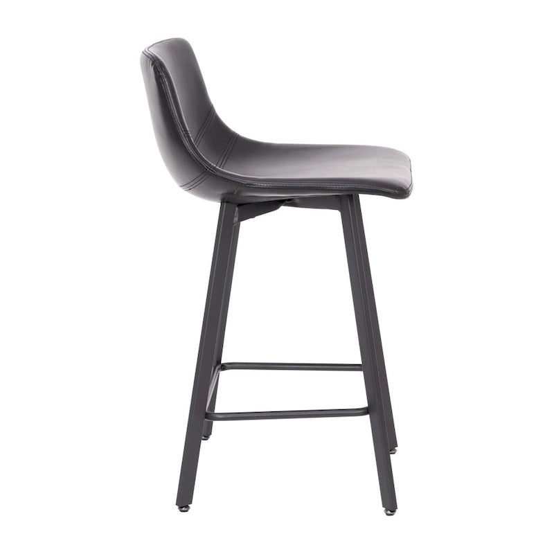 Lot de 2 tabourets de comptoir en métal rembourrés sans accoudoirs
