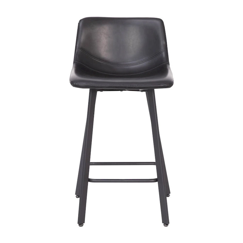 Lot de 2 tabourets de comptoir en métal rembourrés sans accoudoirs
