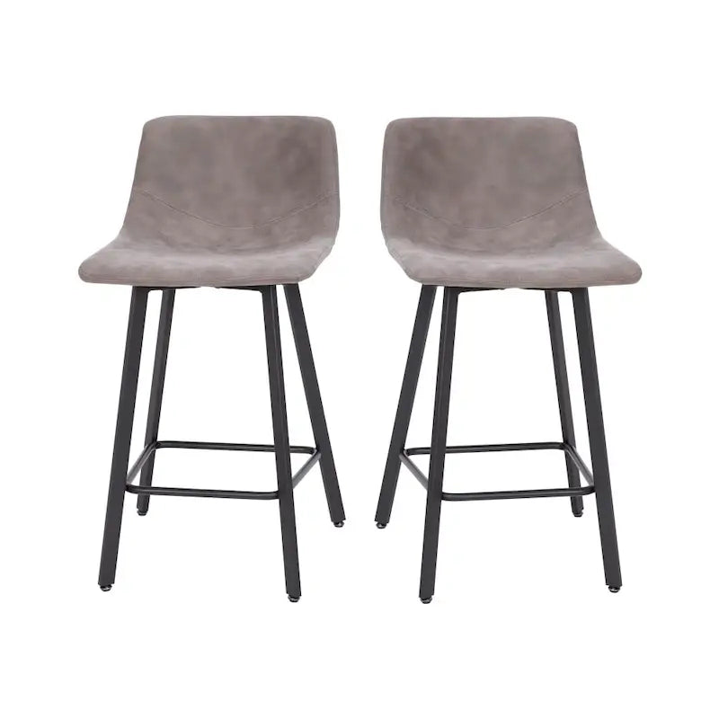 Lot de 2 tabourets de comptoir en métal rembourrés sans accoudoirs