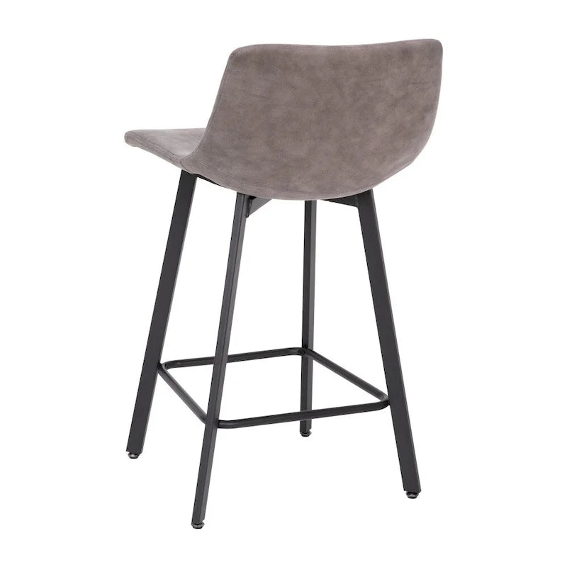 Lot de 2 tabourets de comptoir en métal rembourrés sans accoudoirs