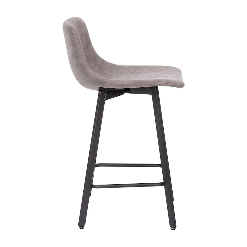 Lot de 2 tabourets de comptoir en métal rembourrés sans accoudoirs
