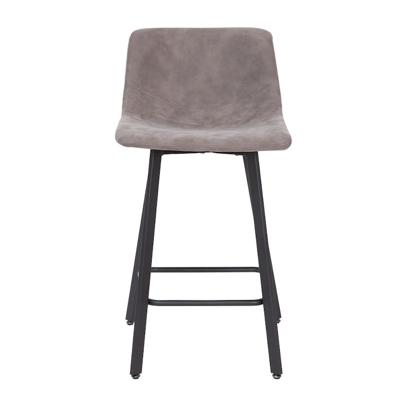 Lot de 2 tabourets de comptoir en métal rembourrés sans accoudoirs