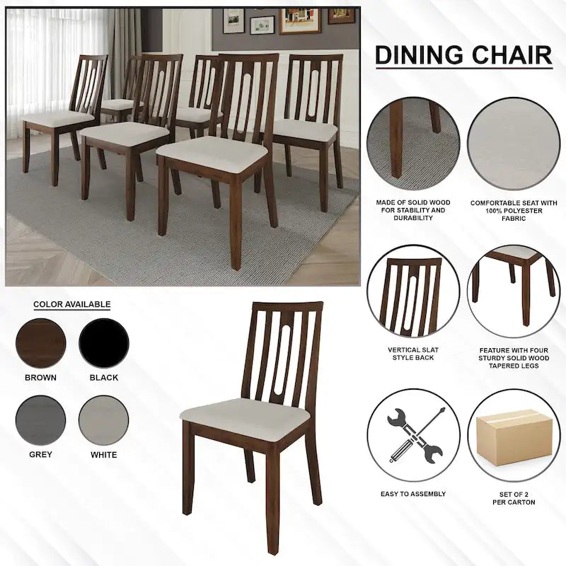 Chaises de salle à manger contemporaines en bois (lot de 2) - S.O.