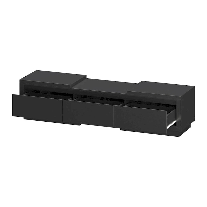 Meuble TV extensible avec rangement, console multimédia, centre de divertissement moderne