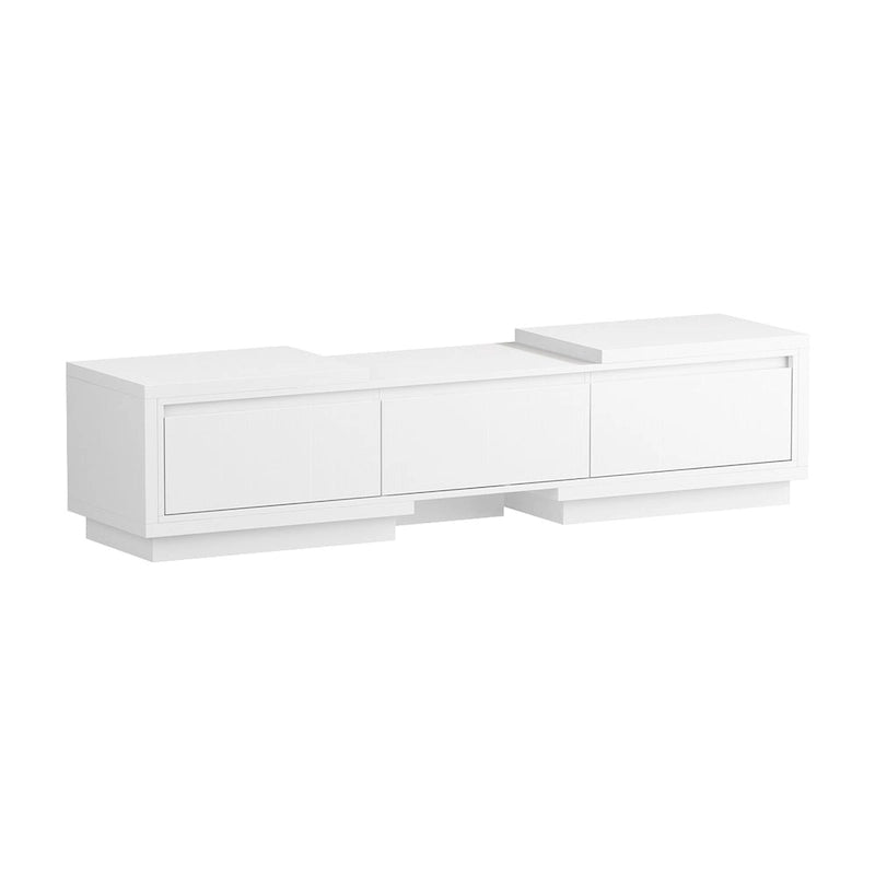 Meuble TV extensible avec rangement, console multimédia, centre de divertissement moderne