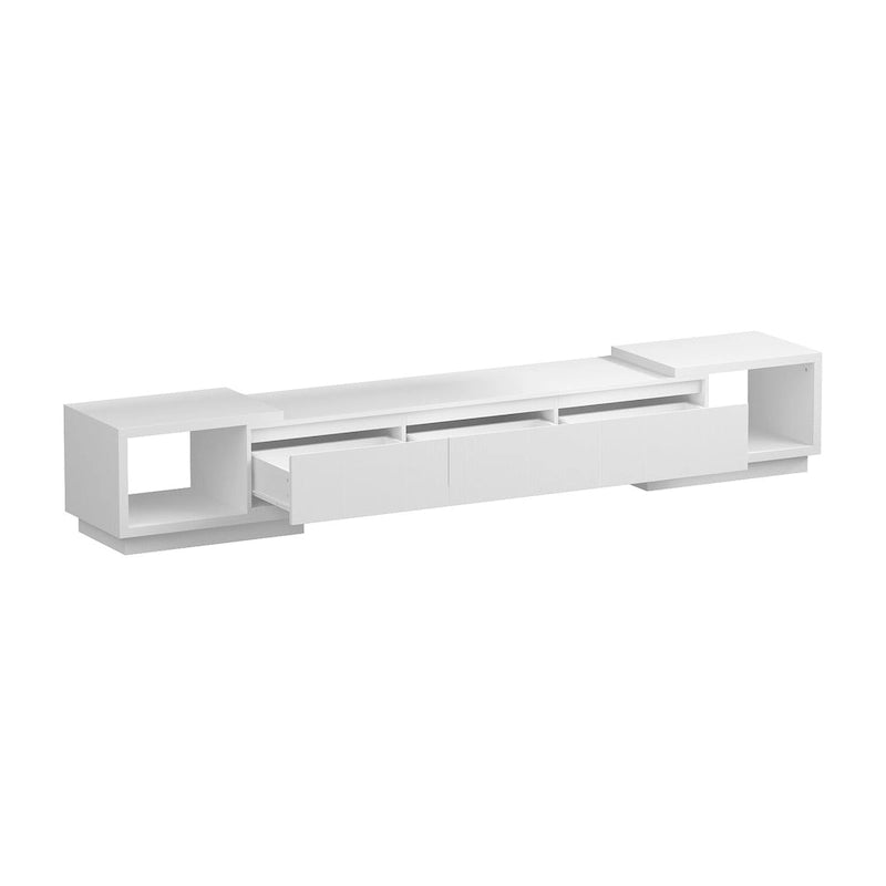 Meuble TV extensible avec rangement, console multimédia, centre de divertissement moderne