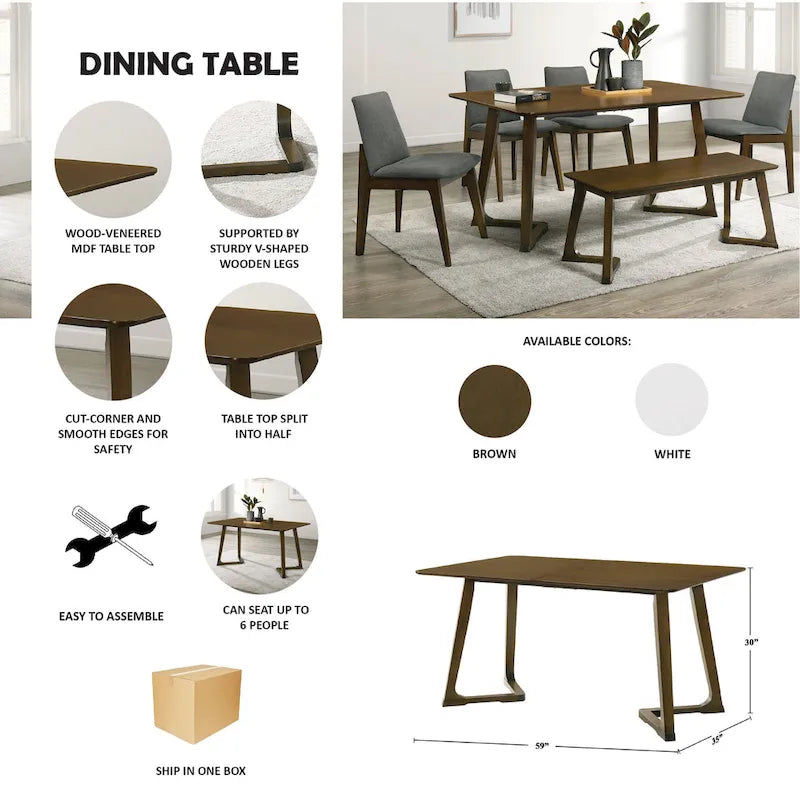 Table à manger moderniste du milieu du siècle
