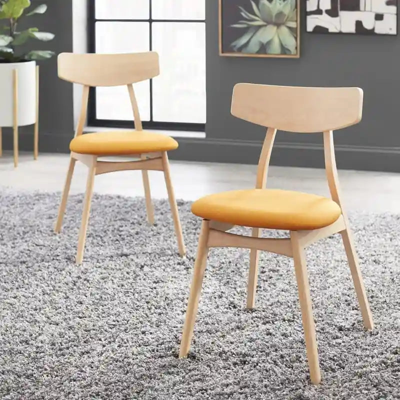 Chaises de salle à manger en hêtre massif (lot de 2)