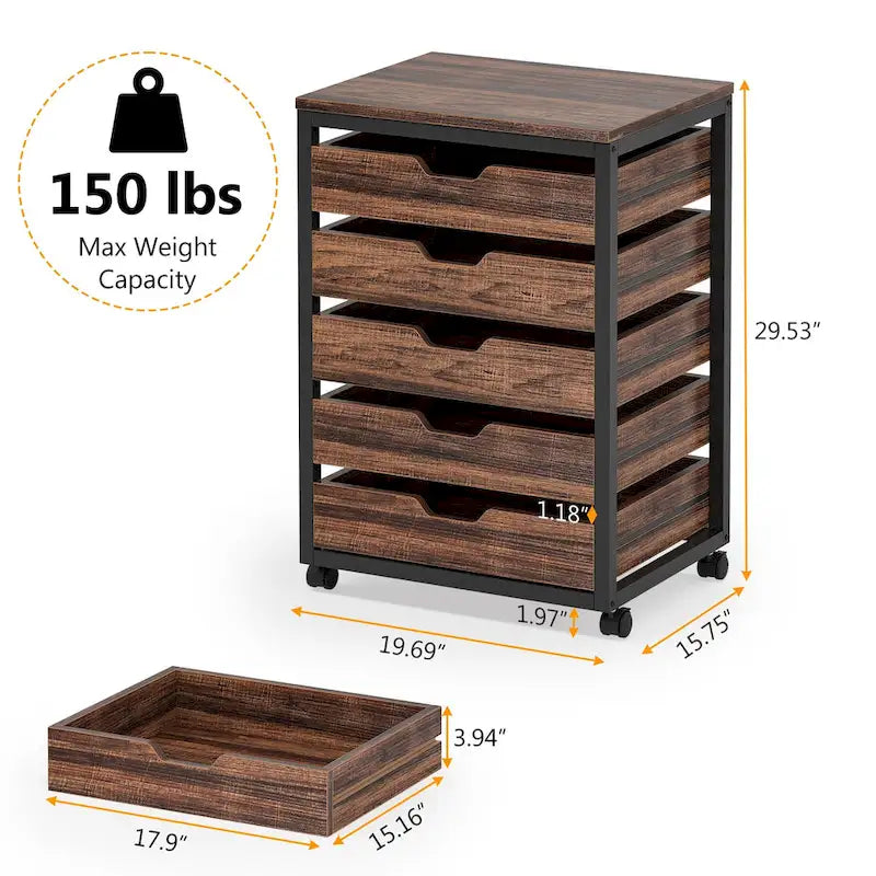 Commode 5 Tiroirs et Commode 7 Tiroirs Meuble de Rangement en Bois à Tiroirs