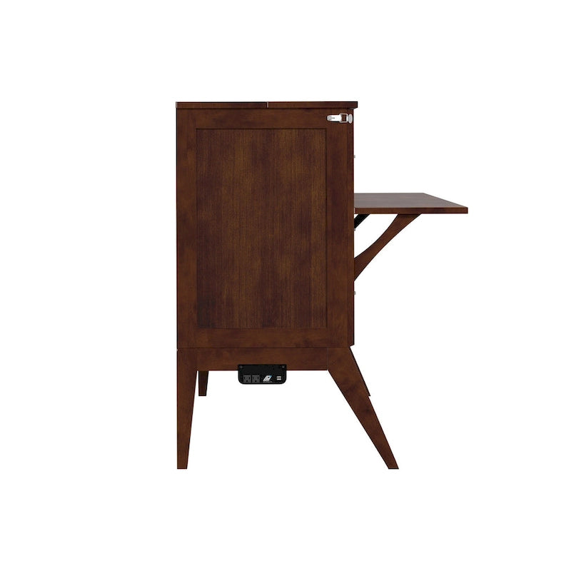 Bureau escamotable complet Northampton en noyer
