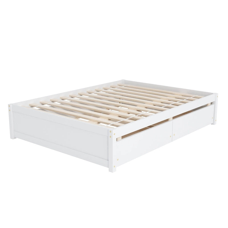 Lit double avec lit gigogne simple et 2 tiroirs