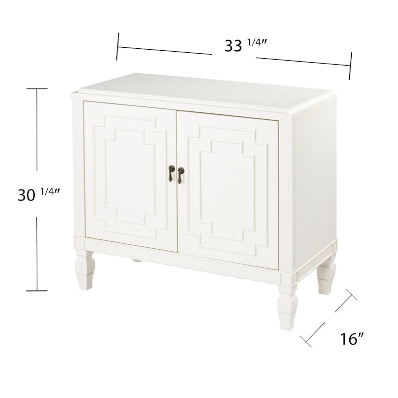 Table d'appoint à deux portes blanc antique