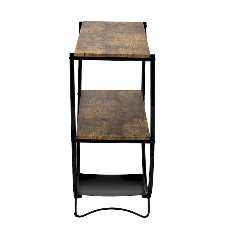 Table console demi-lune de style industriel rustique