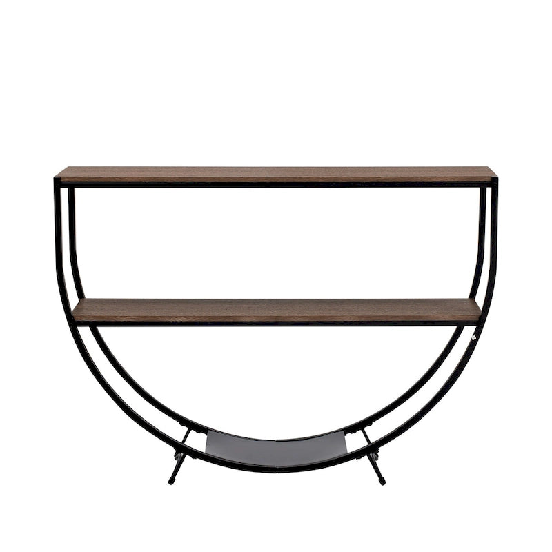 Table console demi-lune de style industriel rustique