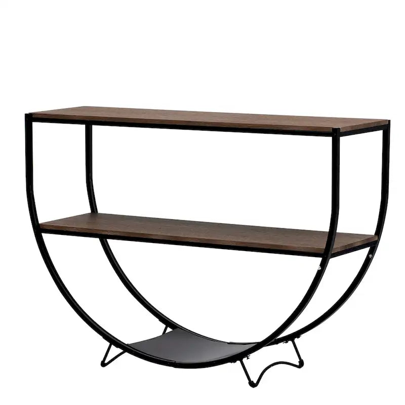 Table console demi-lune de style industriel rustique