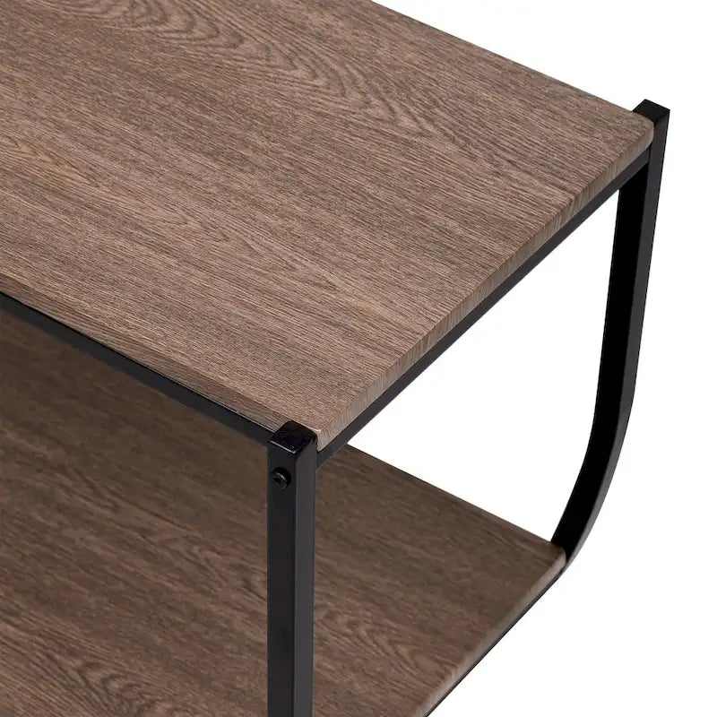 Table console demi-lune de style industriel rustique