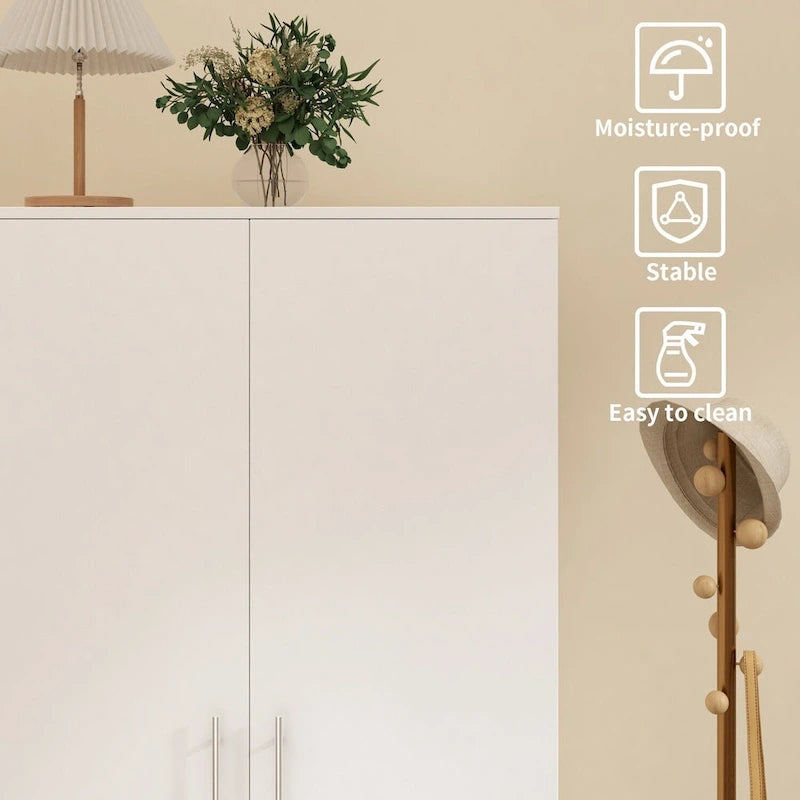 Armoire penderie avec tiroir 31,5L x 66,9H po Noir, Blanc